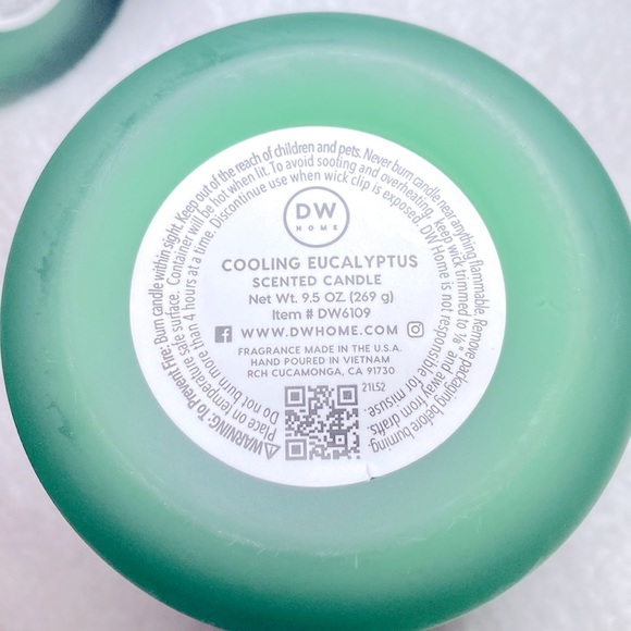 DW HOME COOLING EUCALYPTUS RICHLY SCENTED 4” CANDLE 9.5oz 33hr burn HAND POURED - Picture 5 of 8